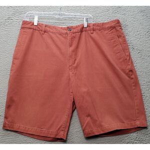 DOCKERS Chino Shorts Mens 40 Red Cotton Slim Flat Front Regular Fit Button Front